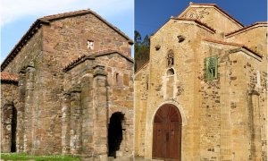 Santa Cristina de Lena (izQ.) y San Miguel de Lillo (der.). WIKIPEDIA