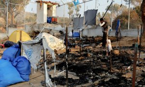 Incendio en el campamento de Moria (Lesbos). / Reuters.