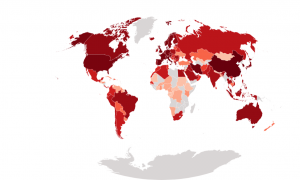 Mapa mundial de la propagación del virus.