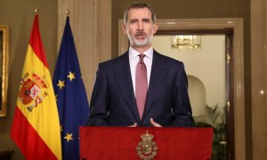 El rey Felipe VI se dirige a los españoles en un mensaje por televisión en relación con la crisis del coronavirus. EFE/Casa de S.M. el Rey
