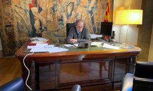 El president de la Generalitat, Quim Torra, al seu despatx.  / GENERALITAT DE CATALUNYA