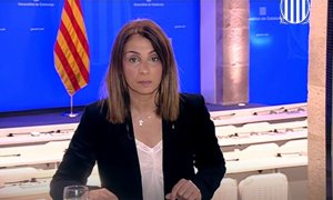 La consellera Meritxell Budó en la roda de premsa d'aquest dissabte.