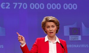 La presidenta de la Comisión Europea, Ursula von der Leyen, en una rueda de prensa en Bruselas. REUTERS/Francois Lenoir