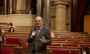 Quim Torra durant la seva intervenció al ple del Parlament del 24 d'abril de 2020. Parlament