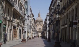 Zaragoza prácticamente vacía durante el confinamiento