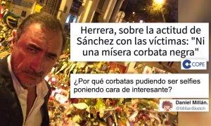 Herrera recrimina a Sánchez que no se ponga corbata negra y los tuiteros recuerdan su infame selfie en París