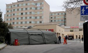 Vista de las inmediaciones del Hospital de campaña del Gregorio Marañón en Madrid. EFE/ Juanjo Martín/Archivo