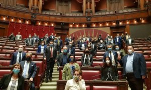 Salvini y sus diputados pasan la noche en el Parlamento para protestar contra el Gobierno | Twitter