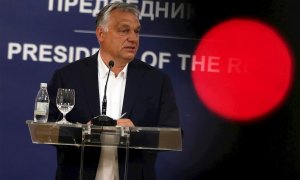 Orbán, este viernes en Belgrado. EFE/EPA/ANDREJ CUKIC