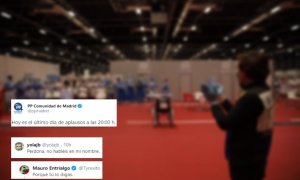 El PP de Madrid se despide de los aplausos a los sanitarios y Twitter le contesta: "Porque tú lo digas"