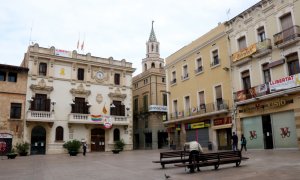 Pla general de la plaça de la Vila de Vilafranca del Penedès. GEMMA SÁNCHEZ / ACN