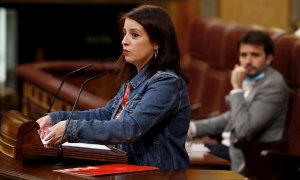 20/05/2020.- La portavoz del PSOE, Adriana Lastra, interviene en el del pleno del Congreso. EFE/Ballesteros