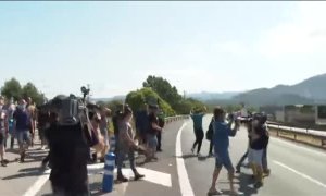 Protestas de los trabajadores de Nissan en Barcelona por el cierre