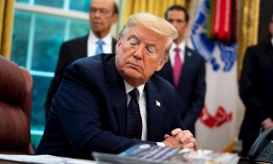 28/05/2020.- El presidente de EEUU, Donald Trump, en el Despacho Oval. / EFE -  DOUG MILLS