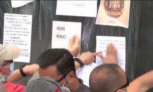 Los trabajadores de Nissan protestan contra el cierre de las plantas de Barcelona