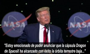 Trump celebra el lanzamiento con éxito de la nave de SpaceX al espacio