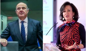 El vicepresidente del Banco Central Europeo,  Luis de Guindos, y la presidenta del Santander, Ana Botín. / AGENCIAS