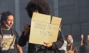 Protesta en la Avenida Paulista (São Paulo) contra el racismo institucional y la violencia policial, el pasado domingo 31 de mayo. PAM SANTOS (@soupamsantos)/ FOTOS PÚBLICAS.