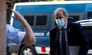 El presidente de la Generalitat, Quim Torra, a su llegada al Parlament. EFE/Quique García