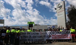 Els treballadors de Nissan i les empreses subcontractades que han envoltat la planta. ACN