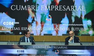 Fernando Abril-Martorell, presidente de Indra, durante su participación en la Cumbre de CEOE. DAVID MUDARRA