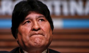 06/07/2020.- Fotografía de archivo fechada el 21 de febrero de 2020 que muestra al expresidente de Bolivia Evo Morales mientras habla durante una rueda de prensa en Buenos Aires (Argentina). La Fiscalía de Bolivia emitió una acusación formal por supuestos