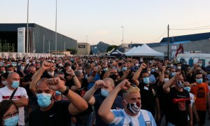 Manifestació dels treballadors de Nissan davant la planta de Montcada i Reixac. ACN/Gemma Sánchez