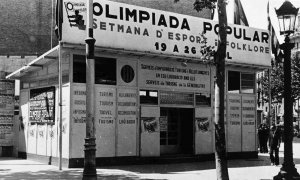 Un punt d'atenció dels atletes que s'havia de fer servir en l'Olimpiada Popular de 1936.