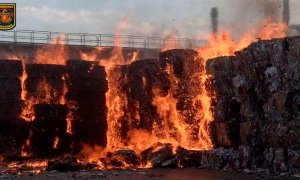 Imagen del incendio / Bomberos Ayuntamiento de Zaragoza.