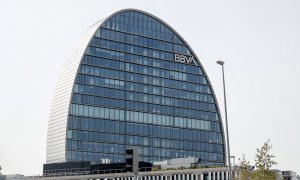 Edificio de La Vela, la sede del BBVA en la zona norte de Madrid. E.P./Joaquin Corchero