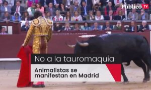 Animalistas se manifiestan en Madrid para decir 'no' a la tauromaquia