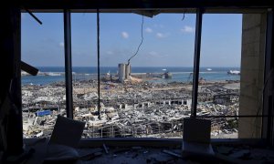 Panorámica del estado en que ha quedado la zona afectada por la explosión en Beirut. - EFE