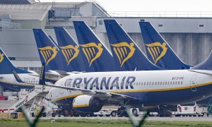 Aviones de Ryanair en la pista del aeropuerto de Dublín. Niall Carson / Europa Press / Archivo