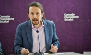 El líder de Podemos, Pablo Iglesias, en la reunión del Consejo Ciudadano Estatal del partido, celebrado el pasado enero.