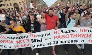 Protesta en Minsk contra la reelección de Lukashenko. - EFE