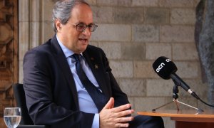 El president del Govern, Quim Torra, entrevistat per l'ACN al Palau de la Generalitat. BERNAT VILARÓ / ACN