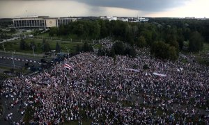 Vista de los manifestantes en Bielorrusia. Fuente: REUTERS.