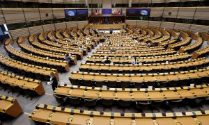 Vista del hemiciclo del Parlamento Europeo en Bruselas. EFE/EPA/OLIVIER HOSLET