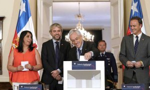 El presidente de Chile, Sebastián Piñera durante la presentación de la convocatoria del plebiscito constitucional para votar si se redacta una nueva Constitución / EFE