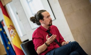 El vicepresidente segundo del Gobierno, Pablo Iglesias, durante su entrevista con ‘Público’. DANI GAGO