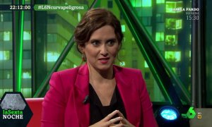 Isabel Ayuso durante la entrevista en el programa La Sexta Noche.