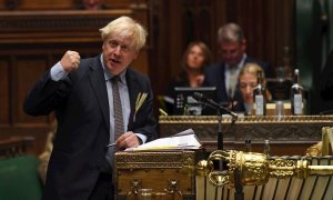 El primer ministro Boris Johnson en la Cámara de los Comunes (Londres). /EFE