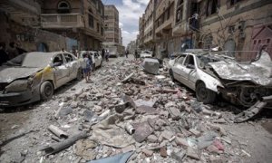 Bombardeo de la coalición saudí en Saná / EP