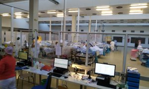 Pacientes en el gimnasio del Hospital La Paz | Twitter