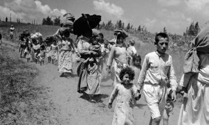 Refugiados palestinos en 1948.