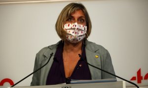 La consellera de Salut, Alba Vergés, en roda de premsa al Parlament. Guillem Roset | ACN