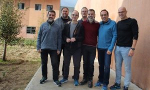 Els presos polítics empresonats a Lledoners en una foto dins del centre penitenciari.