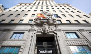 Edificio de Telefónica en la Gran Vía de Madrid.