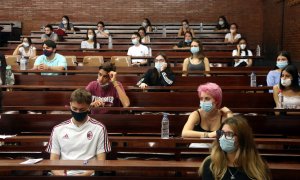 Una aula de la Facultat d'Economia i Empresa de la UB. ACN/Maria Bélmez