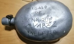La cantimplora que fue regalada por Enrique Álvarez Melero en la Guerra Civil